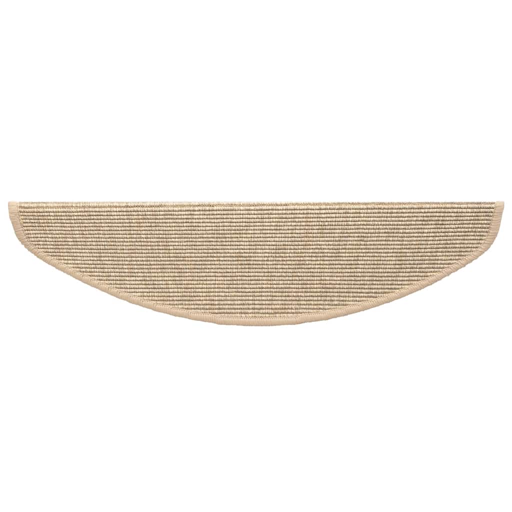 Stair Mats 15 pcs 65x21x4 cm Light Beige Half Round Large