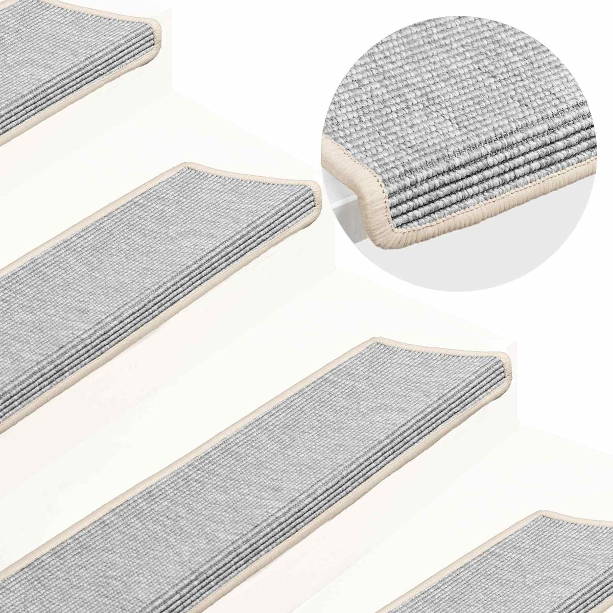 Stair Mats 15 pcs 65x21x4 cm Silver Rectangular Edge