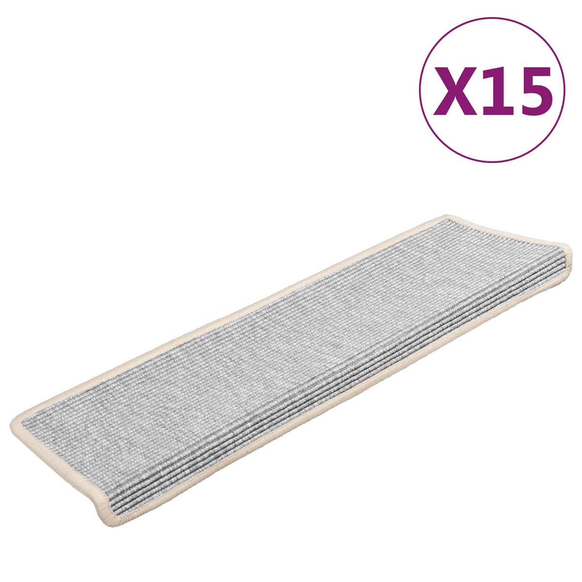 Stair Mats 15 pcs 65x21x4 cm Silver Rectangular Edge