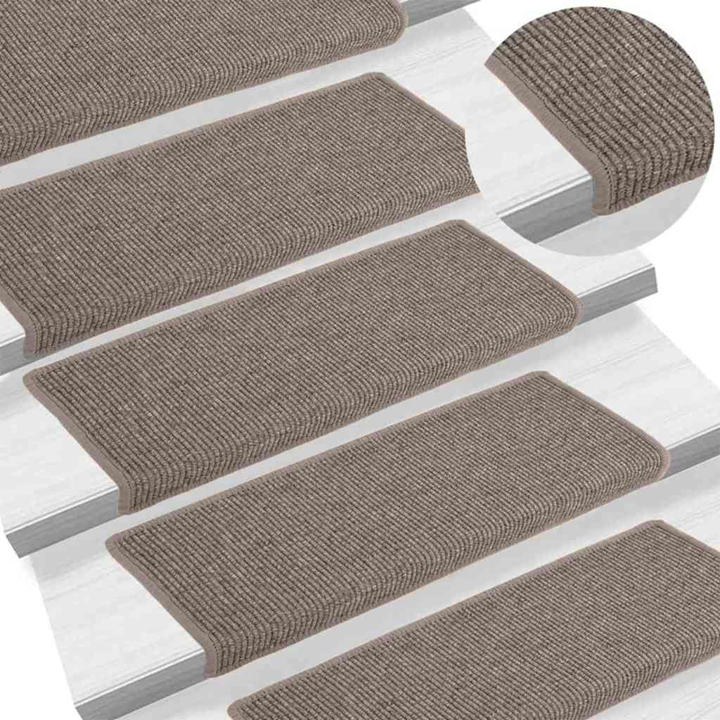 Stair Mats 15 pcs 65x21x4 cm Dark Beige Rectangular Edge