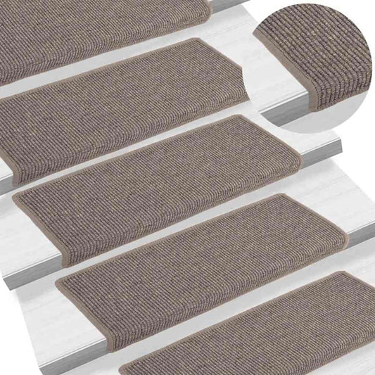 Stair Mat | Set of 15 | Dark Beige | 91% Polypropylene, 9% Polyester