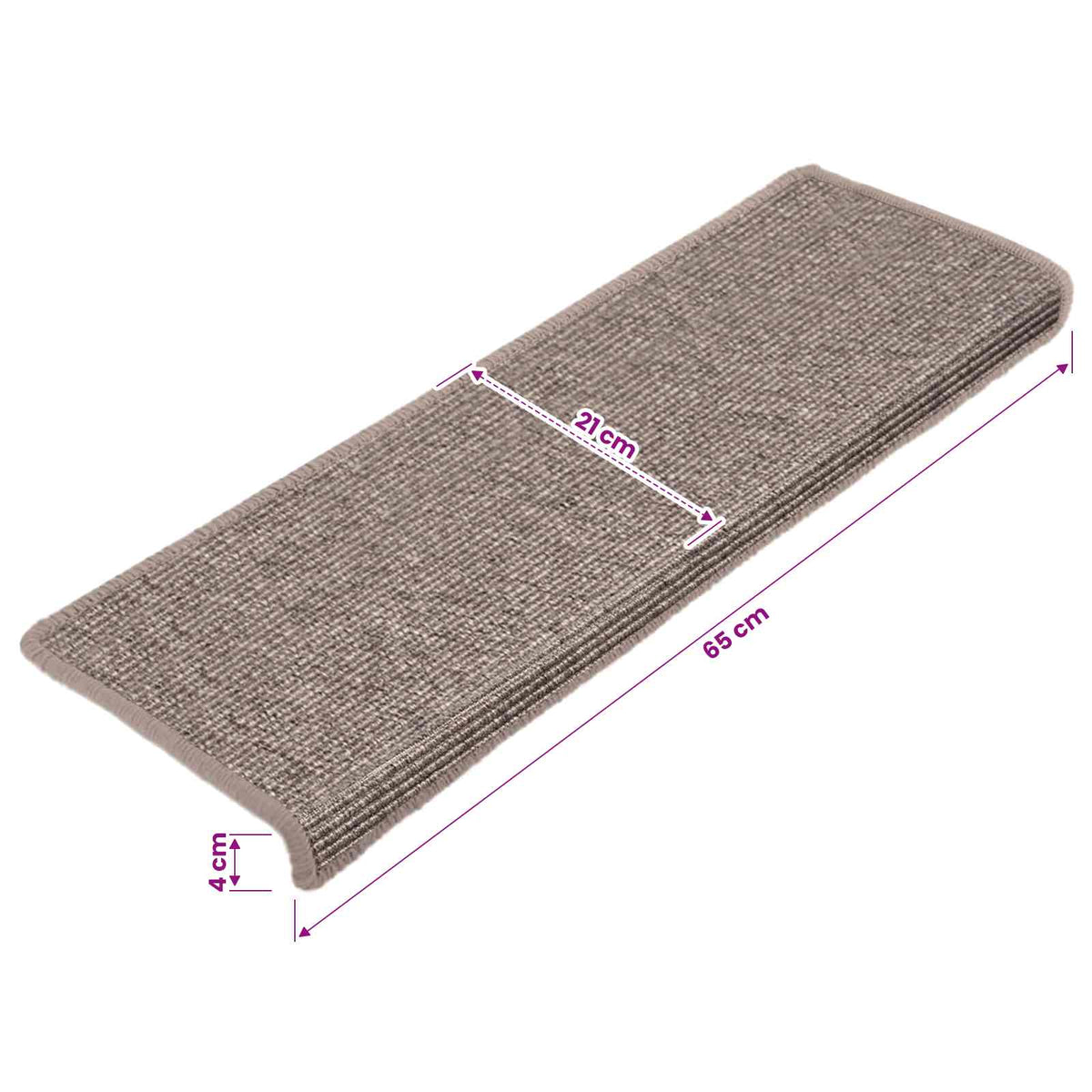 Stair Mats 15 pcs 65x21x4 cm Dark Beige Rectangular Edge