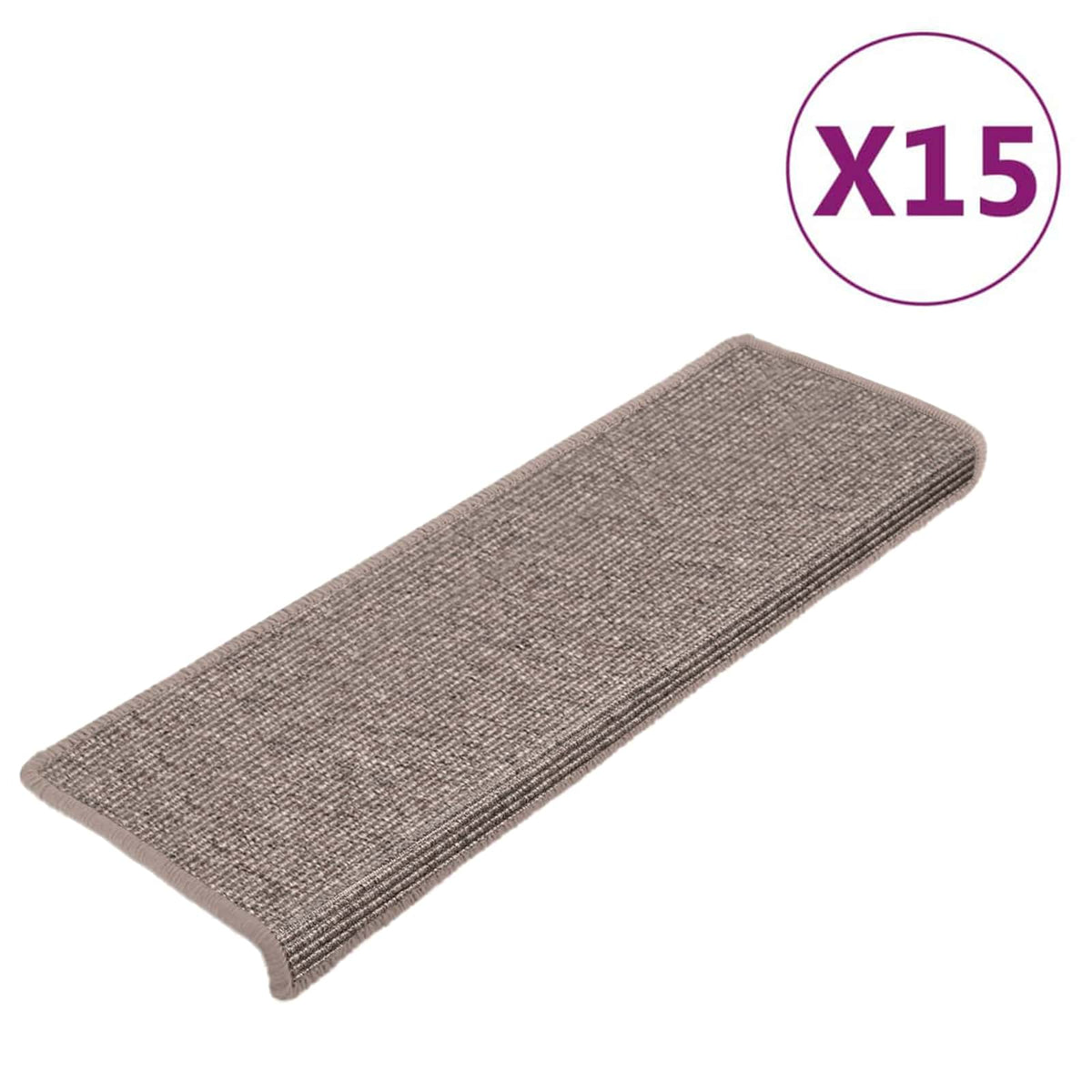 Stair Mats 15 pcs 65x21x4 cm Dark Beige Rectangular Edge