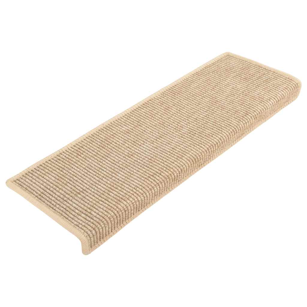 Stair Mats 15 pcs 65x21x4 cm Light Beige Rectangular Edge