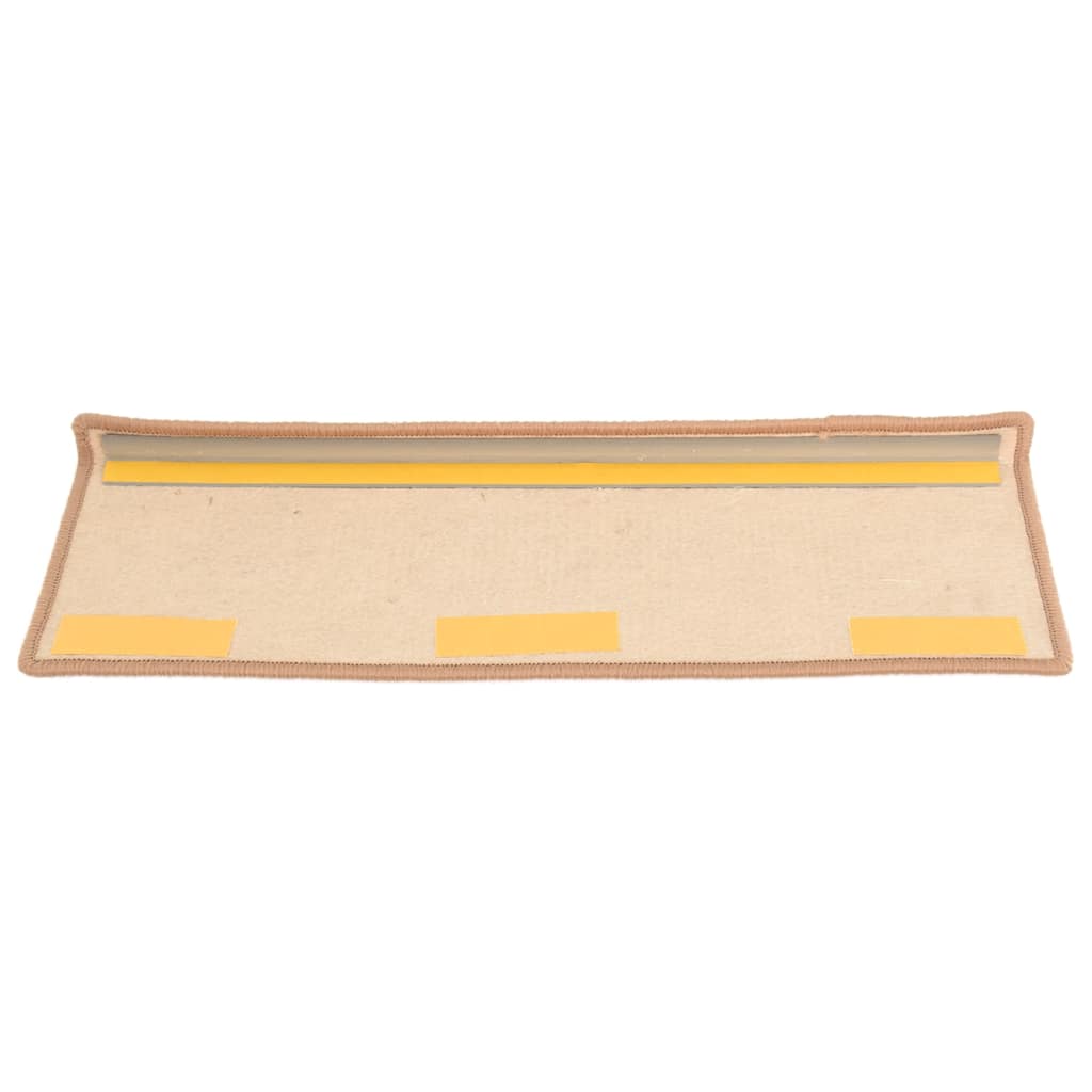 Stair Mats 15 pcs 65x21x4 cm Light Brown Rectangular Edge