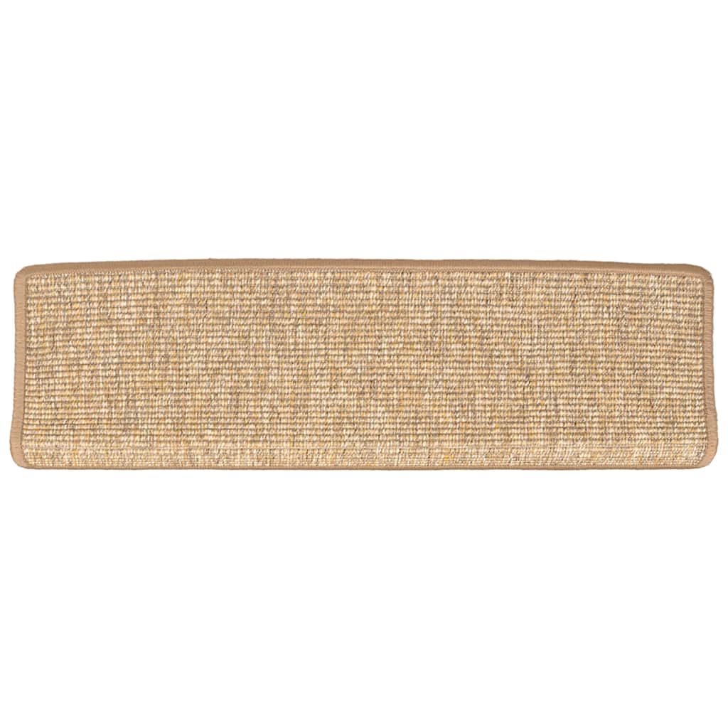 Stair Mats 15 pcs 65x21x4 cm Light Brown Rectangular Edge