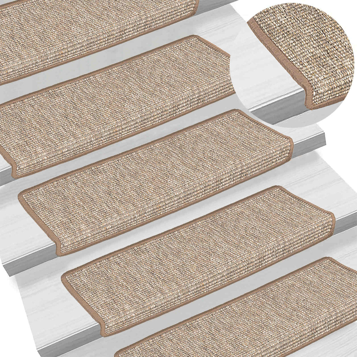 Stair Mats 15 pcs 65x21x4 cm Light Brown Rectangular Edge