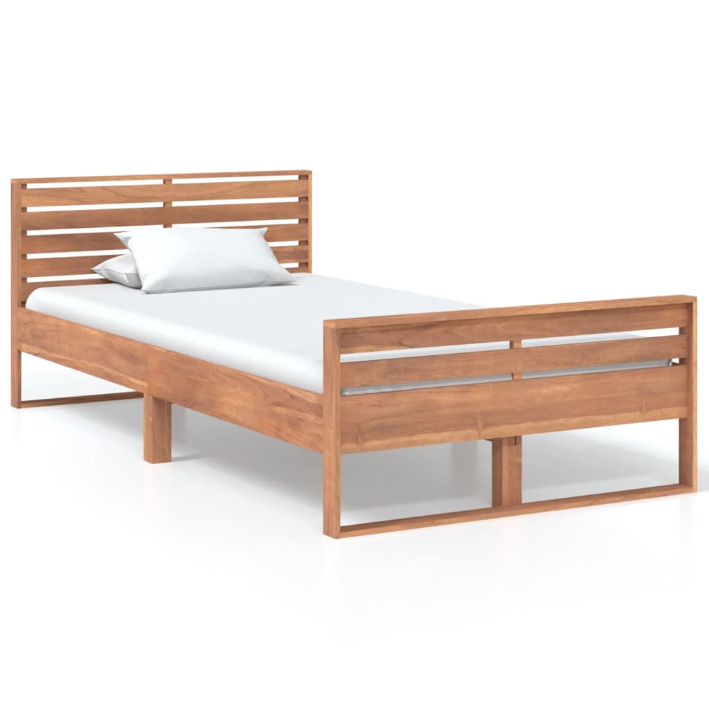 vidaXL Bed Frame without Mattress Solid Teak Wood 100x200 cm