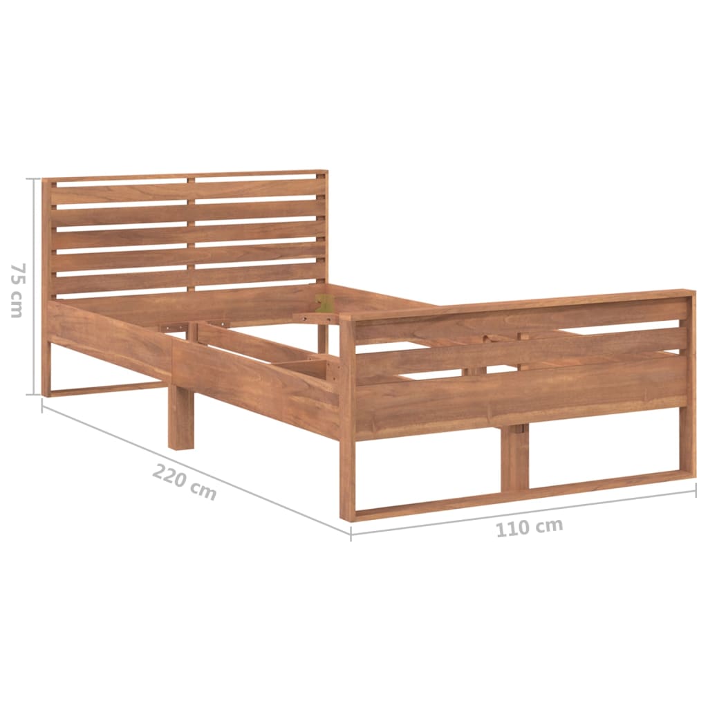 vidaXL Bed Frame without Mattress Solid Teak Wood 100x200 cm