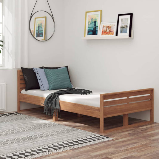 vidaXL Bed Frame without Mattress Solid Teak Wood 100x200 cm