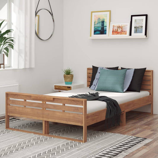 vidaXL Bed Frame without Mattress Solid Teak Wood 120x200 cm