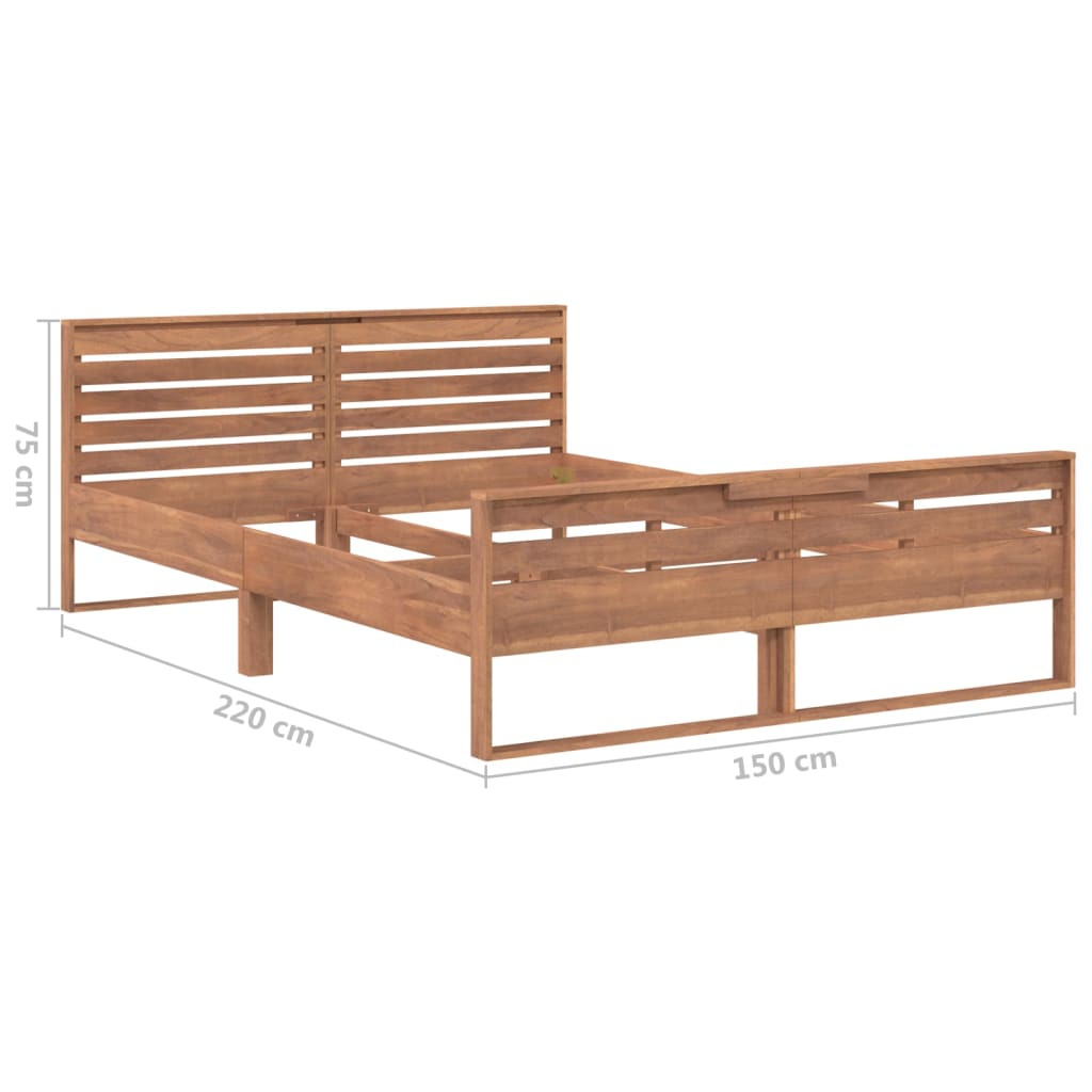 vidaXL Bed Frame without Mattress Solid Teak Wood 140x200 cm