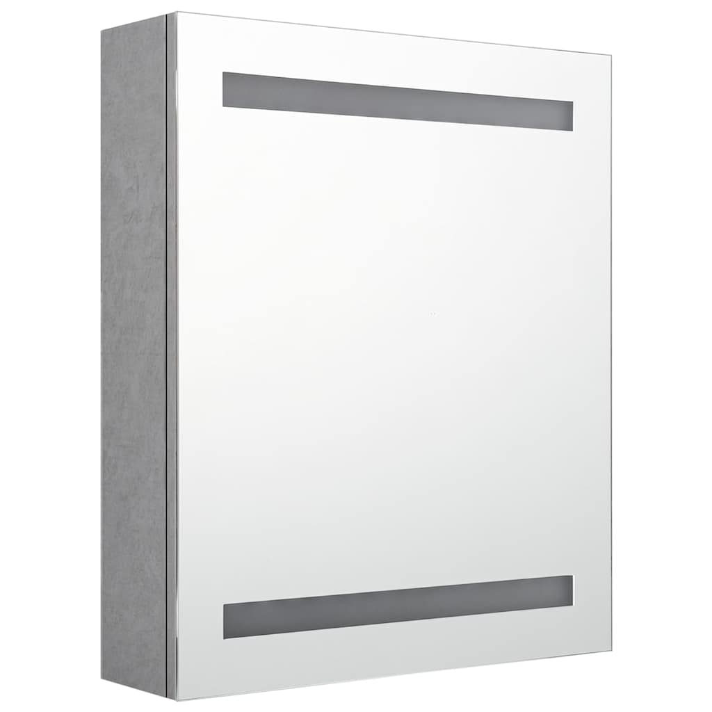 326479 vidaXL LED Bathroom Mirror Cabinet Concrete Grey 50x14x60 cm