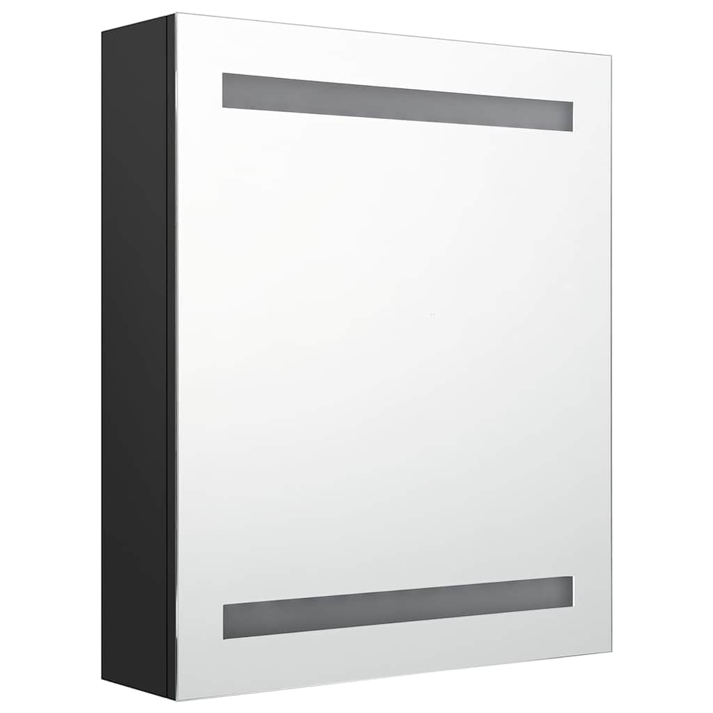326480 vidaXL LED Bathroom Mirror Cabinet Black 50x14x60 cm