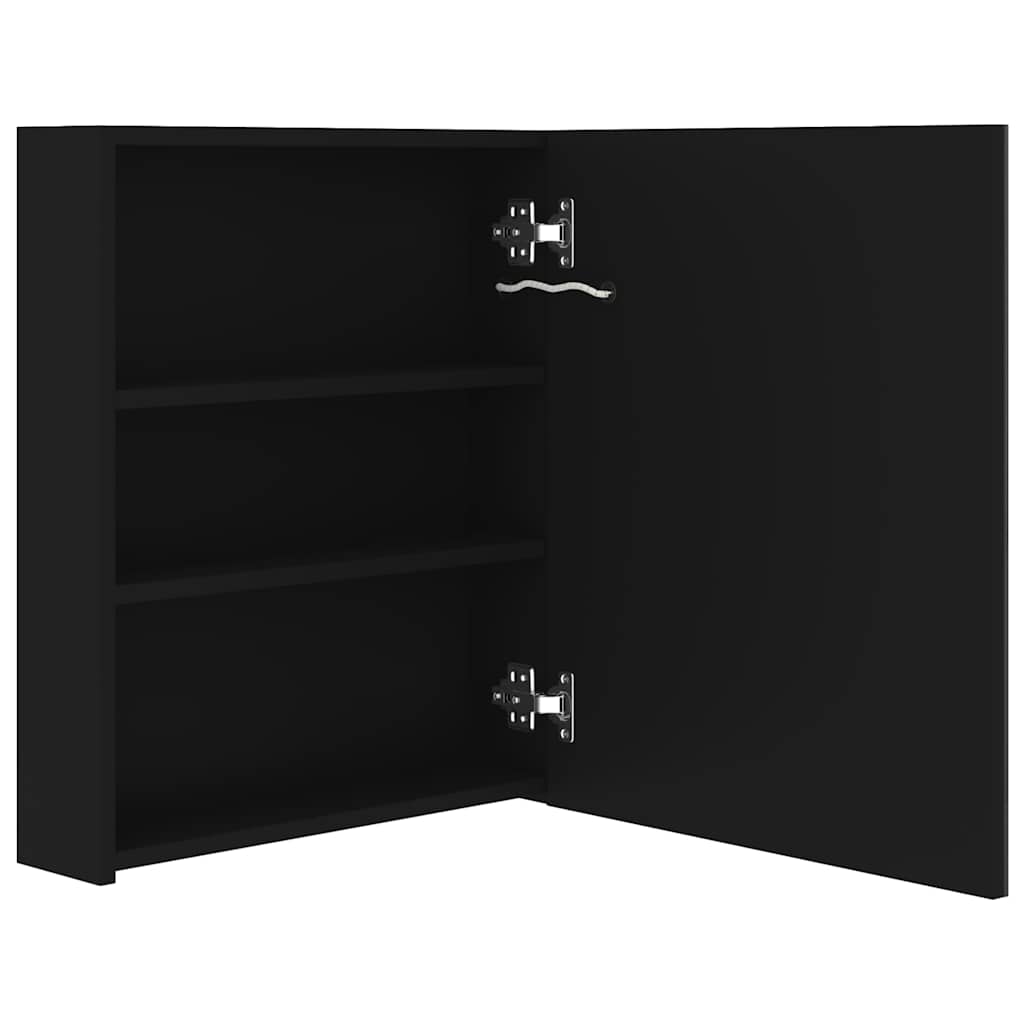 326480 vidaXL LED Bathroom Mirror Cabinet Black 50x14x60 cm