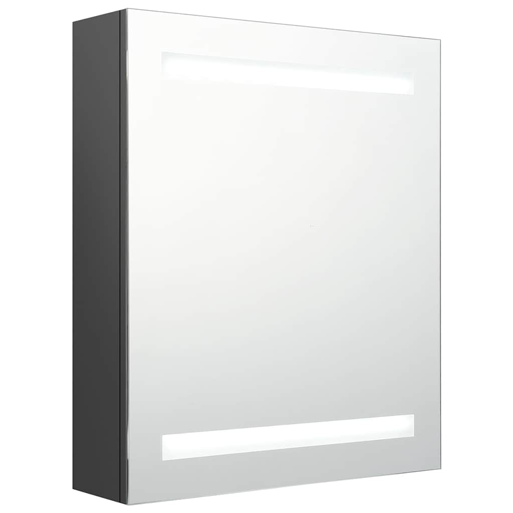 326482 vidaXL LED Bathroom Mirror Cabinet Grey 50x14x60 cm