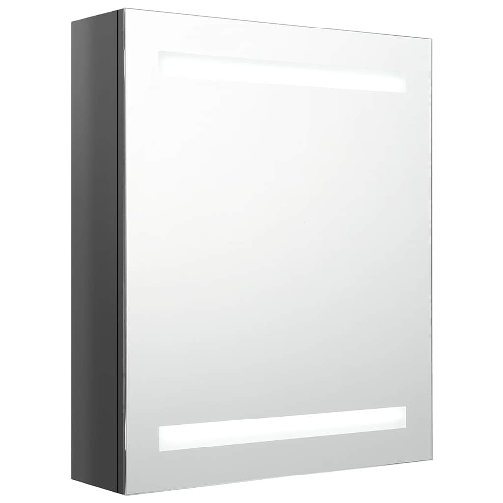 326483 vidaXL LED Bathroom Mirror Cabinet Shining Grey 50x14x60 cm