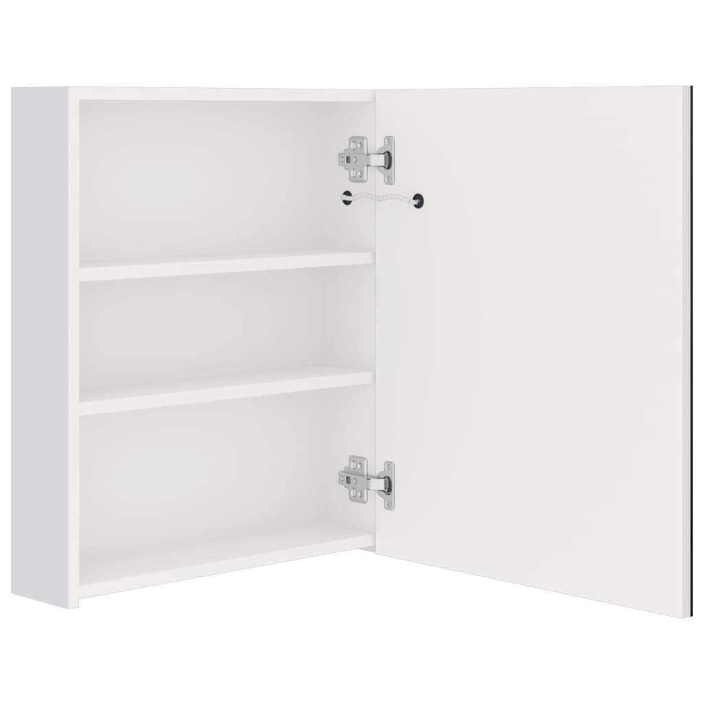 326486 vidaXL LED Bathroom Mirror Cabinet Shining White 50x14x60 cm