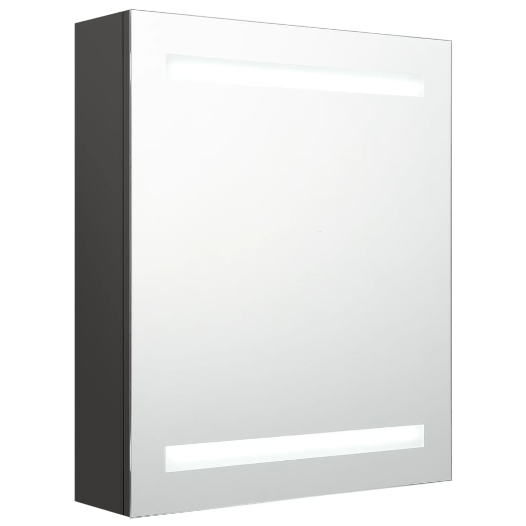326487 vidaXL LED Bathroom Mirror Cabinet Anthracite 50x14x60 cm