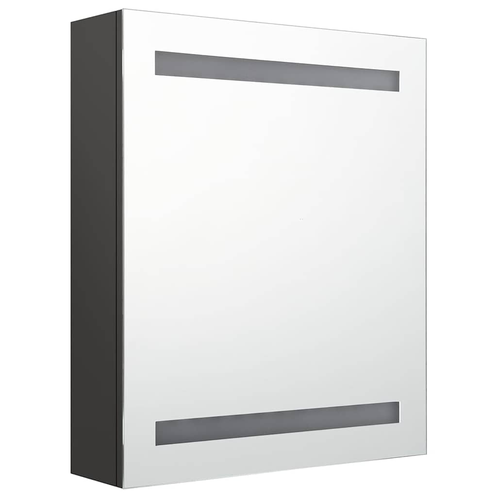 326487 vidaXL LED Bathroom Mirror Cabinet Anthracite 50x14x60 cm