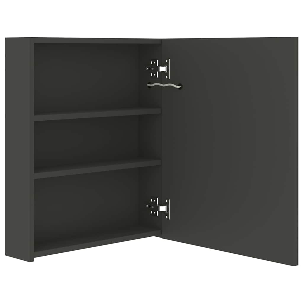 326487 vidaXL LED Bathroom Mirror Cabinet Anthracite 50x14x60 cm