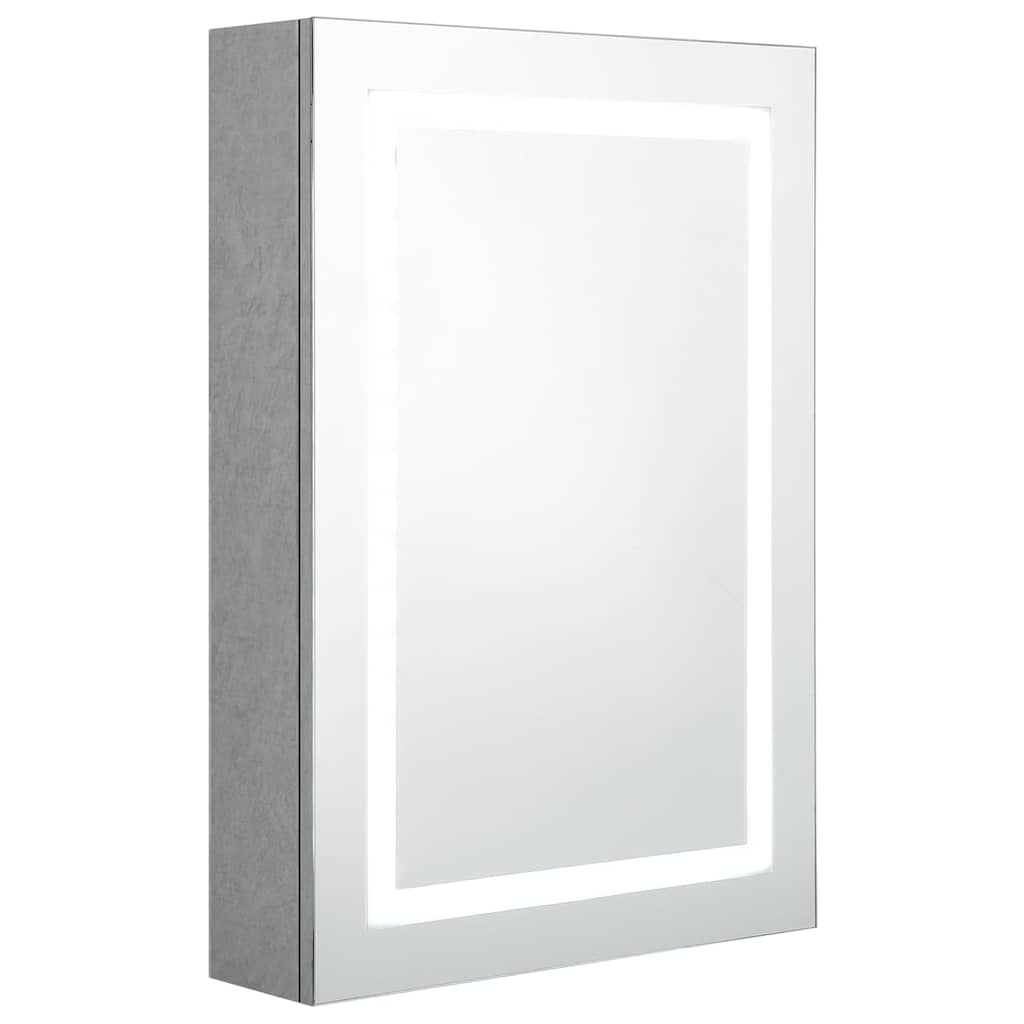 326488 vidaXL LED Bathroom Mirror Cabinet Concrete Grey 50x13x70 cm