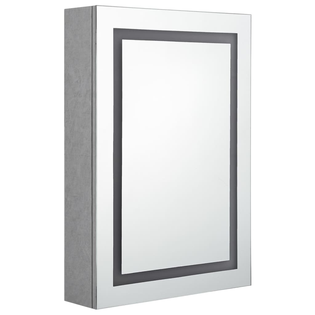 326488 vidaXL LED Bathroom Mirror Cabinet Concrete Grey 50x13x70 cm