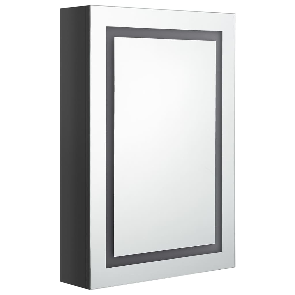 LED Bathroom Mirror Cabinet Shining Black 50x13x70 cm