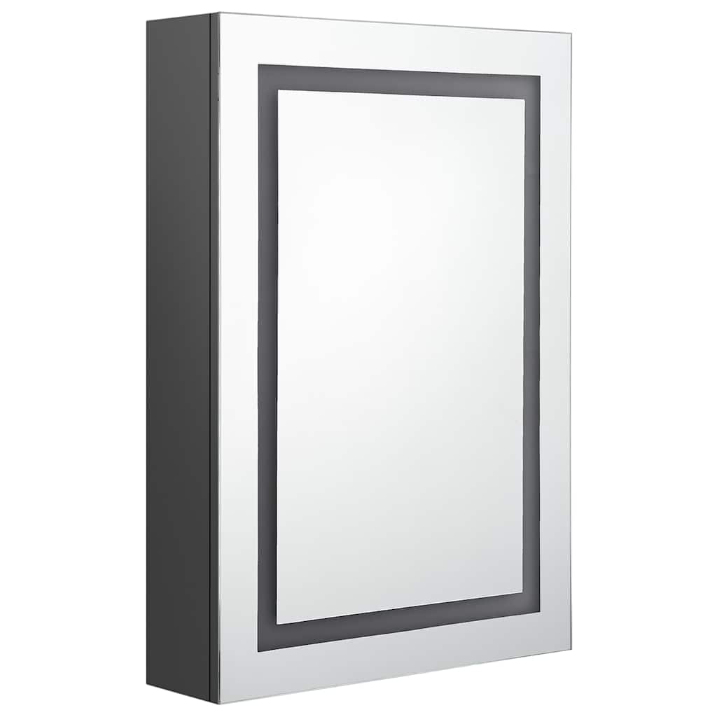 326490 vidaXL LED Bathroom Mirror Cabinet Grey 50x13x70 cm