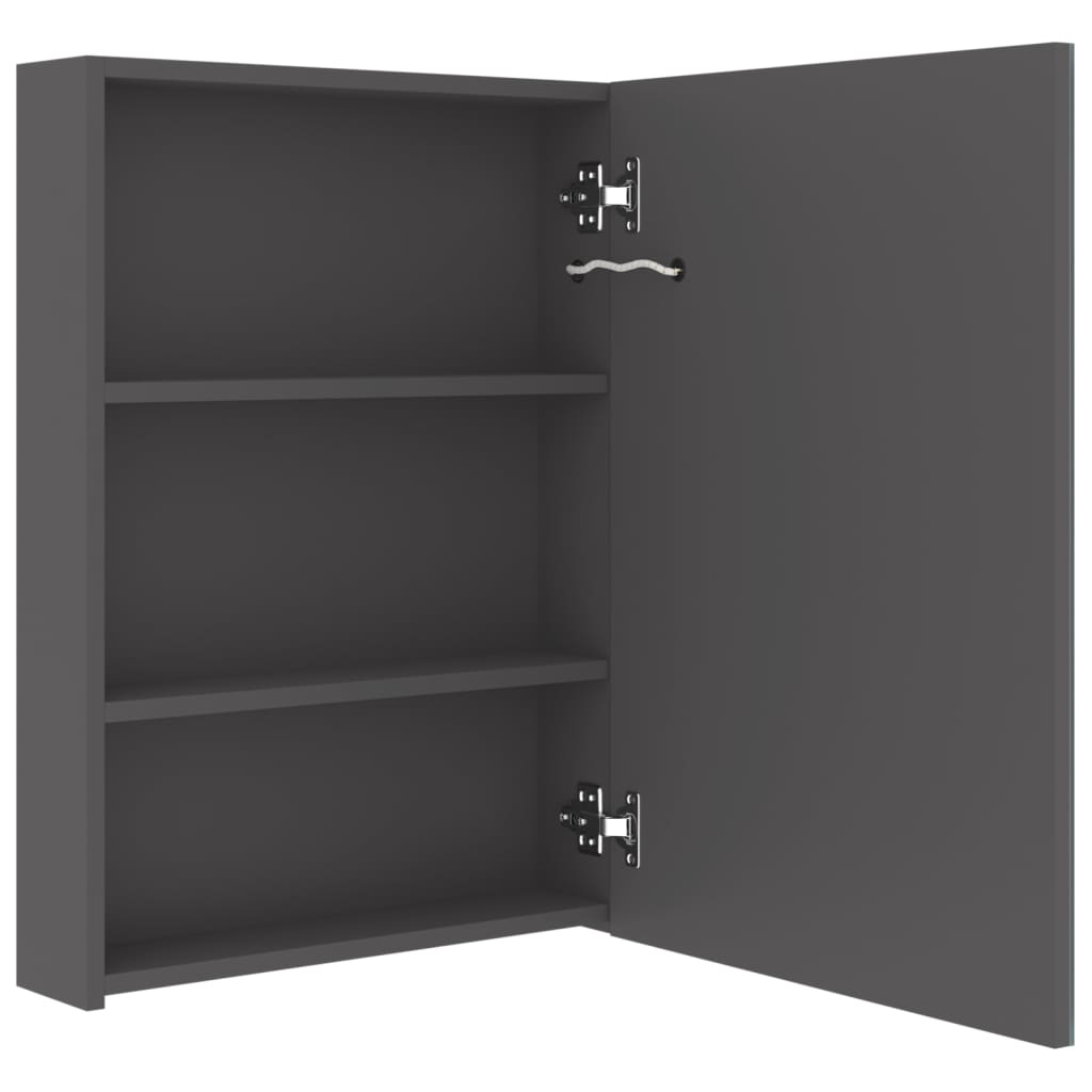 326490 vidaXL LED Bathroom Mirror Cabinet Grey 50x13x70 cm