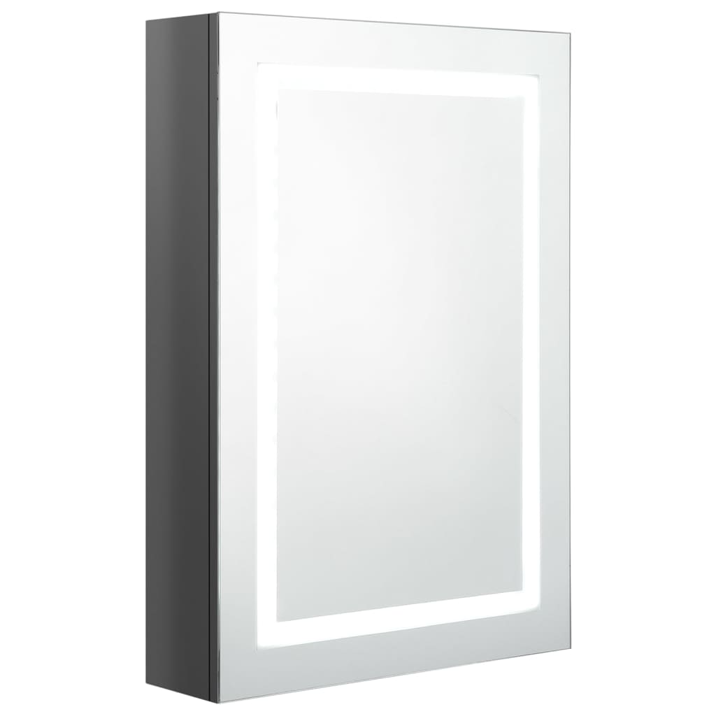 326491 vidaXL LED Bathroom Mirror Cabinet Shining Grey 50x13x70 cm