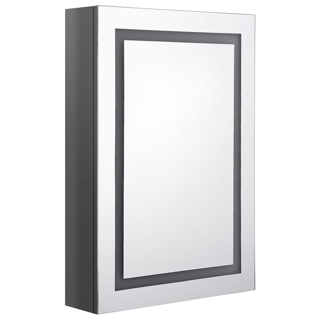 326491 vidaXL LED Bathroom Mirror Cabinet Shining Grey 50x13x70 cm