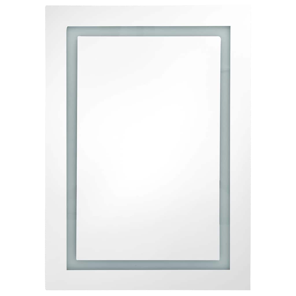 326492 vidaXL LED Bathroom Mirror Cabinet Oak 50x13x70 cm