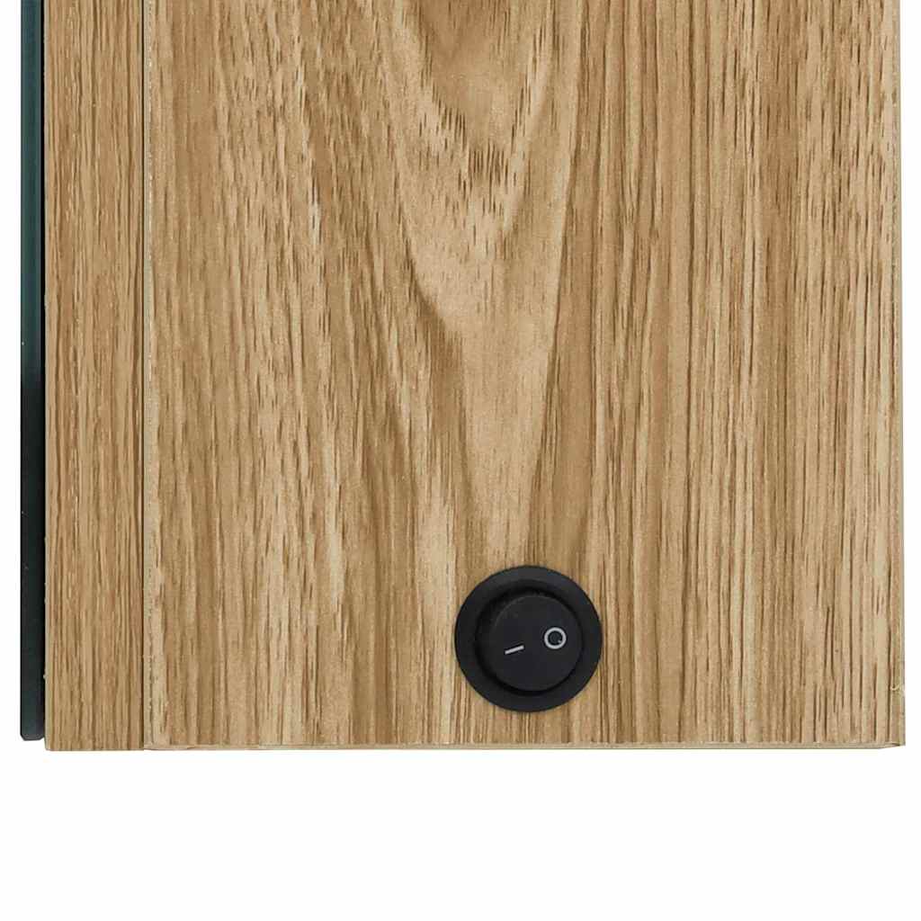 326492 vidaXL LED Bathroom Mirror Cabinet Oak 50x13x70 cm