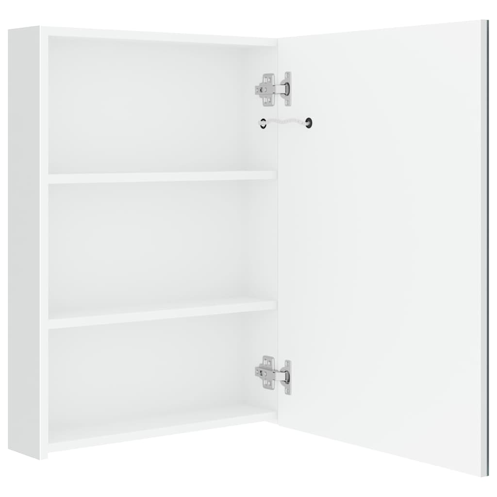 326494 vidaXL LED Bathroom Mirror Cabinet Shining White 50x13x70 cm