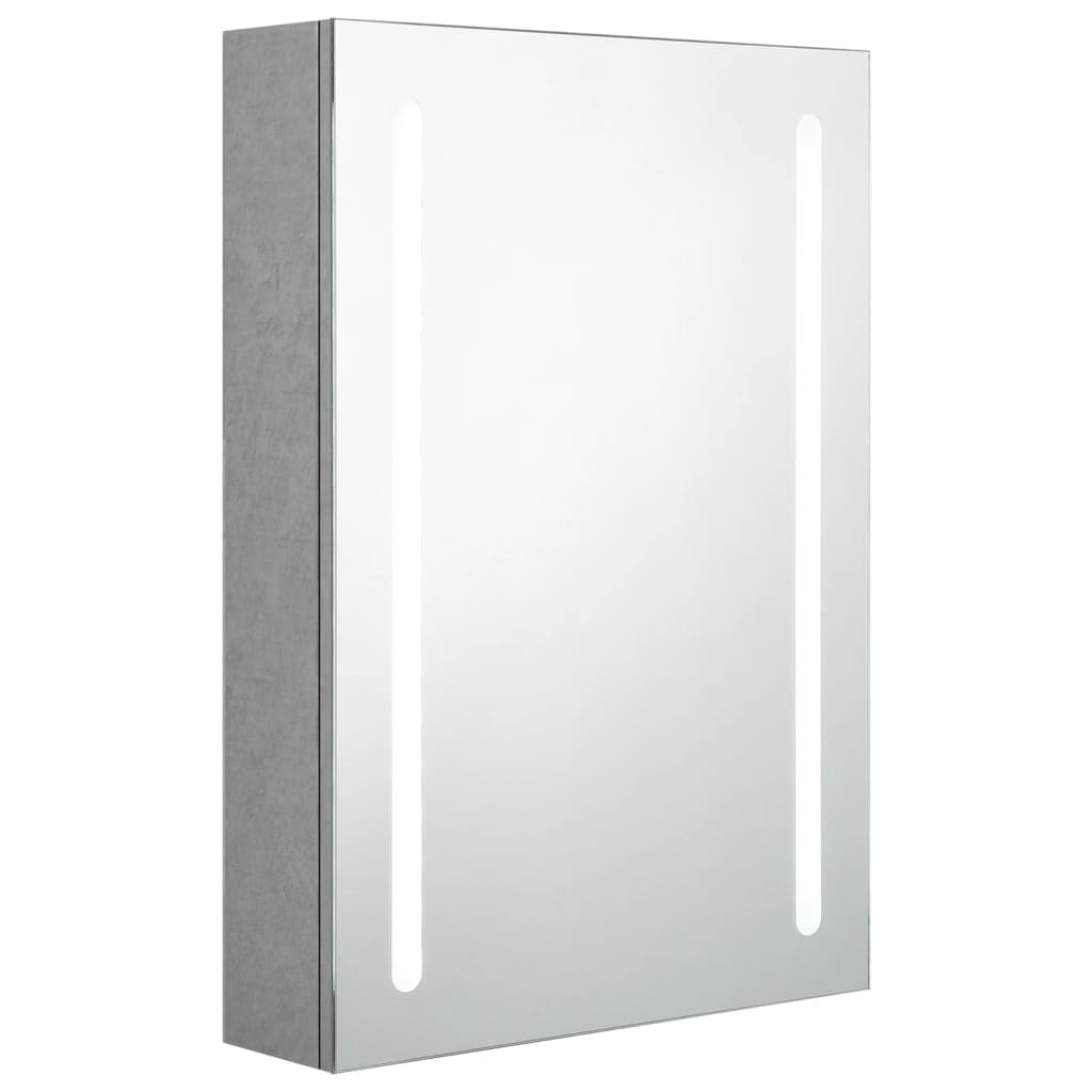 326495 vidaXL LED Bathroom Mirror Cabinet Concrete Grey 50x13x70 cm
