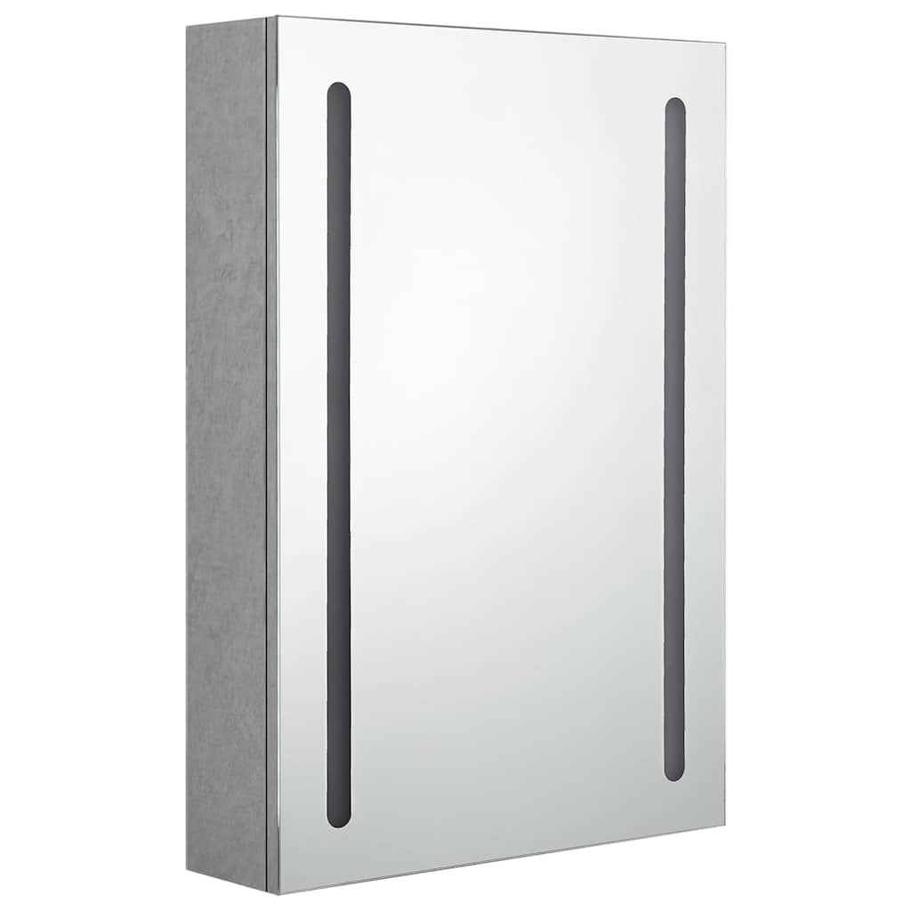 326495 vidaXL LED Bathroom Mirror Cabinet Concrete Grey 50x13x70 cm