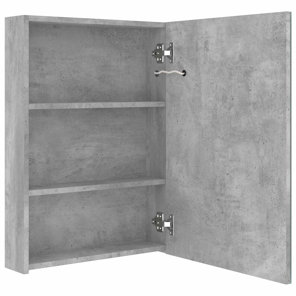 326495 vidaXL LED Bathroom Mirror Cabinet Concrete Grey 50x13x70 cm