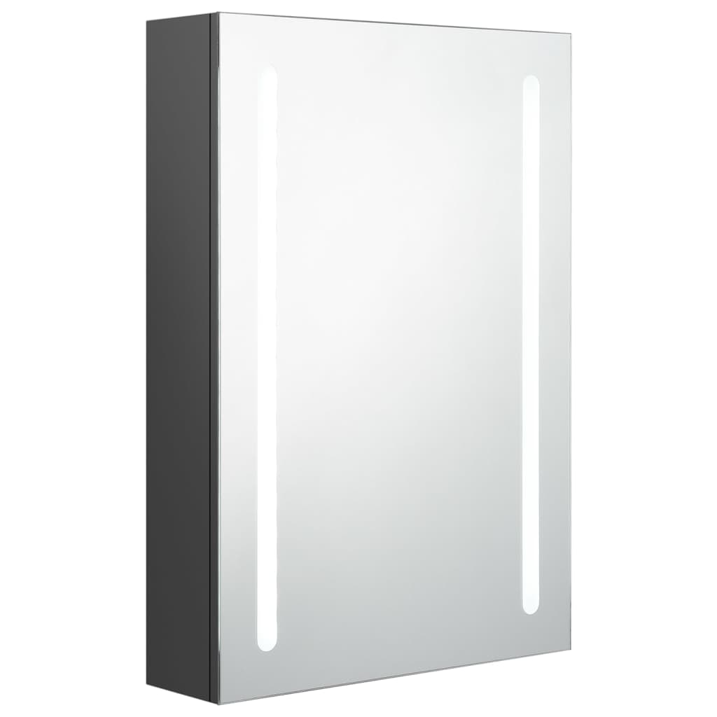 vidaXL LED Bathroom Mirror Cabinet Grey 50x13x70 cm