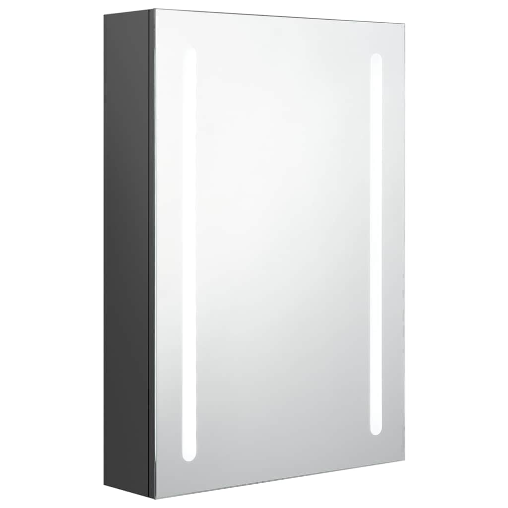 326497 vidaXL LED Bathroom Mirror Cabinet Grey 50x13x70 cm