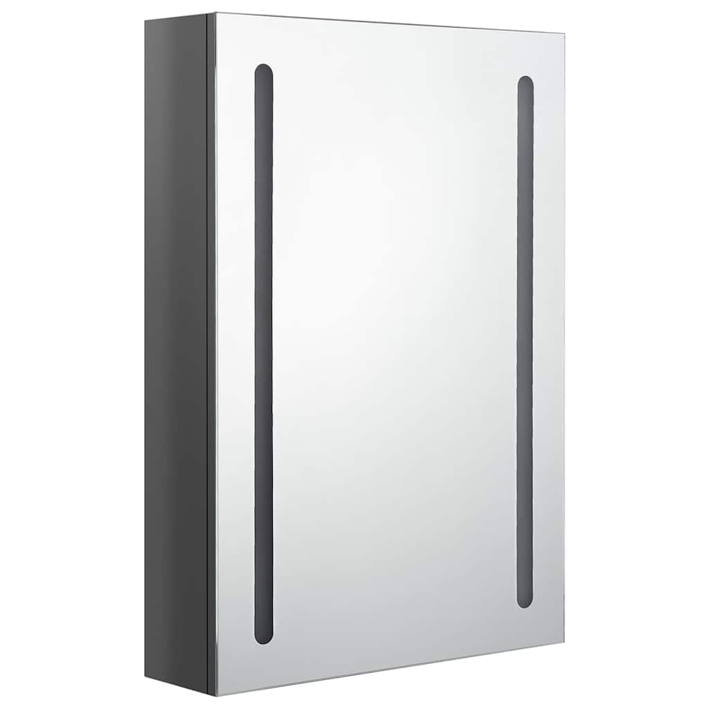 326498 vidaXL LED Bathroom Mirror Cabinet Shining Grey 50x13x70 cm