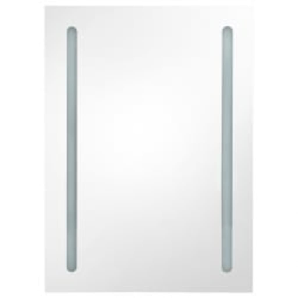 LED Bathroom Mirror Cabinet Shining Grey 50x13x70 cm