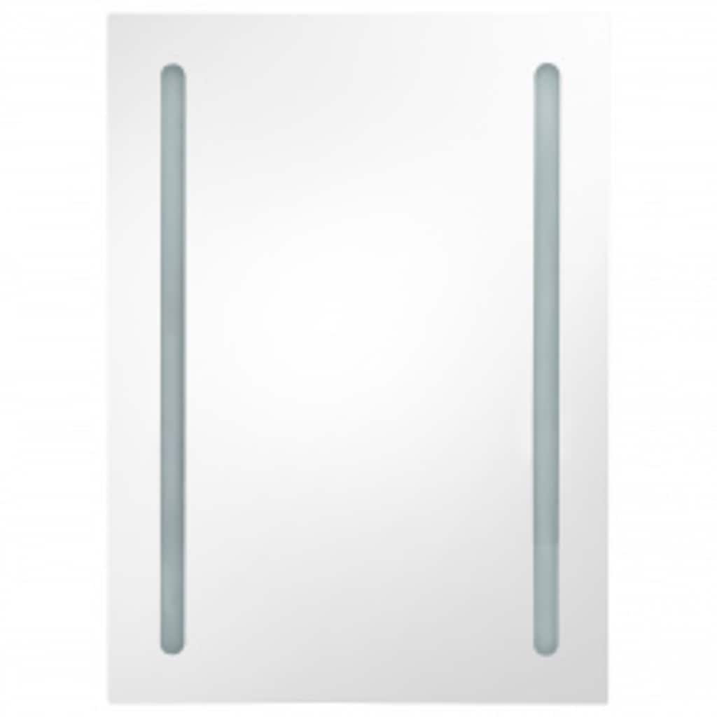 326498 vidaXL LED Bathroom Mirror Cabinet Shining Grey 50x13x70 cm