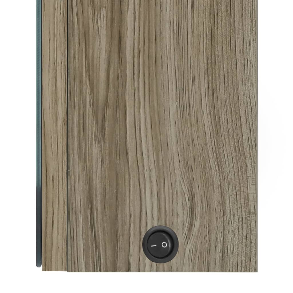 vidaXL LED Bathroom Mirror Cabinet Oak 50x13x70 cm