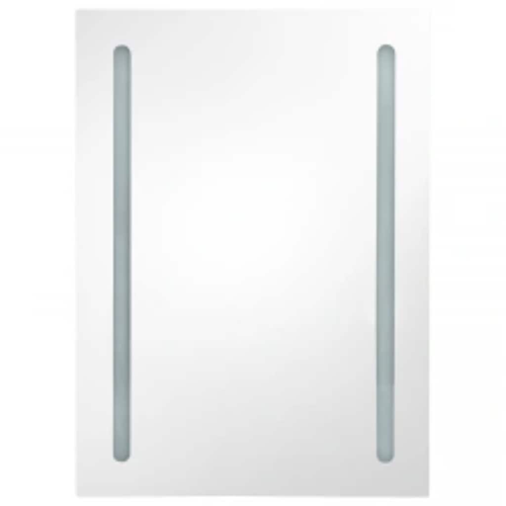 Bathroom Cabinet | White and Oak | MDF, Glass | Medium | Bathroom Cabinet