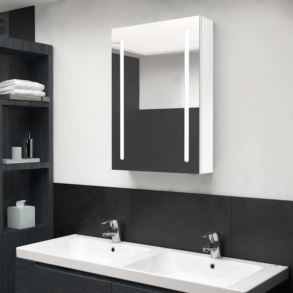 326501 vidaXL LED Bathroom Mirror Cabinet Shining White 50x13x70 cm