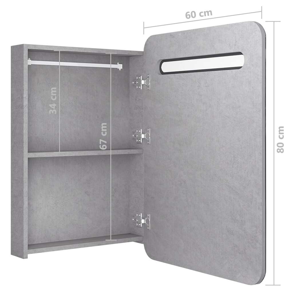 Bathroom Cabinet | Concrete grey | MDF with melamine finish, glass