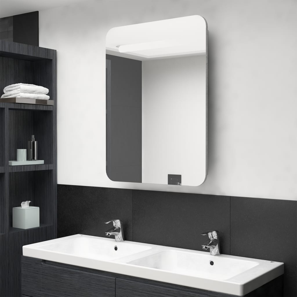 Bathroom Cabinet | Concrete grey | MDF with melamine finish, glass