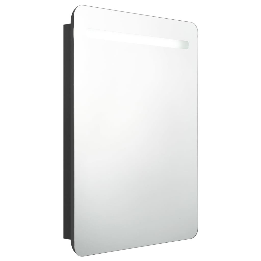 326503 vidaXL LED Bathroom Mirror Cabinet Black 60x11x80 cm