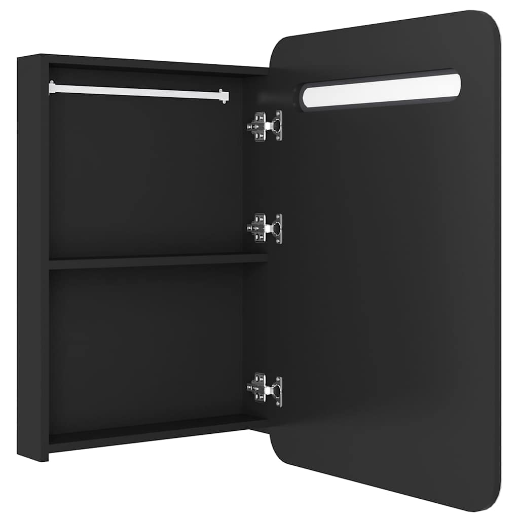 326503 vidaXL LED Bathroom Mirror Cabinet Black 60x11x80 cm